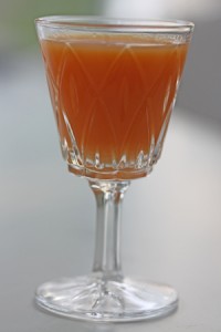 cocktail carotte, orange et caroube